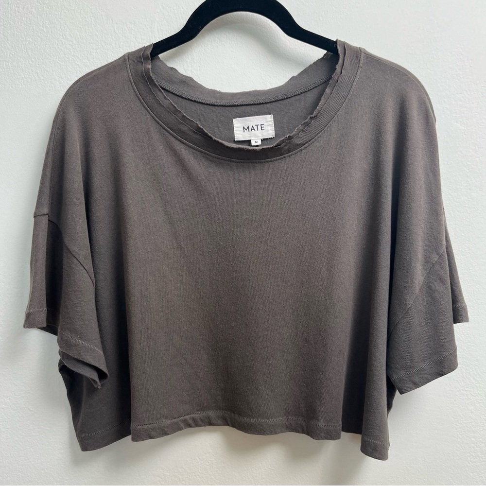 MATE THE LABEL Raw Neck Crop Tee